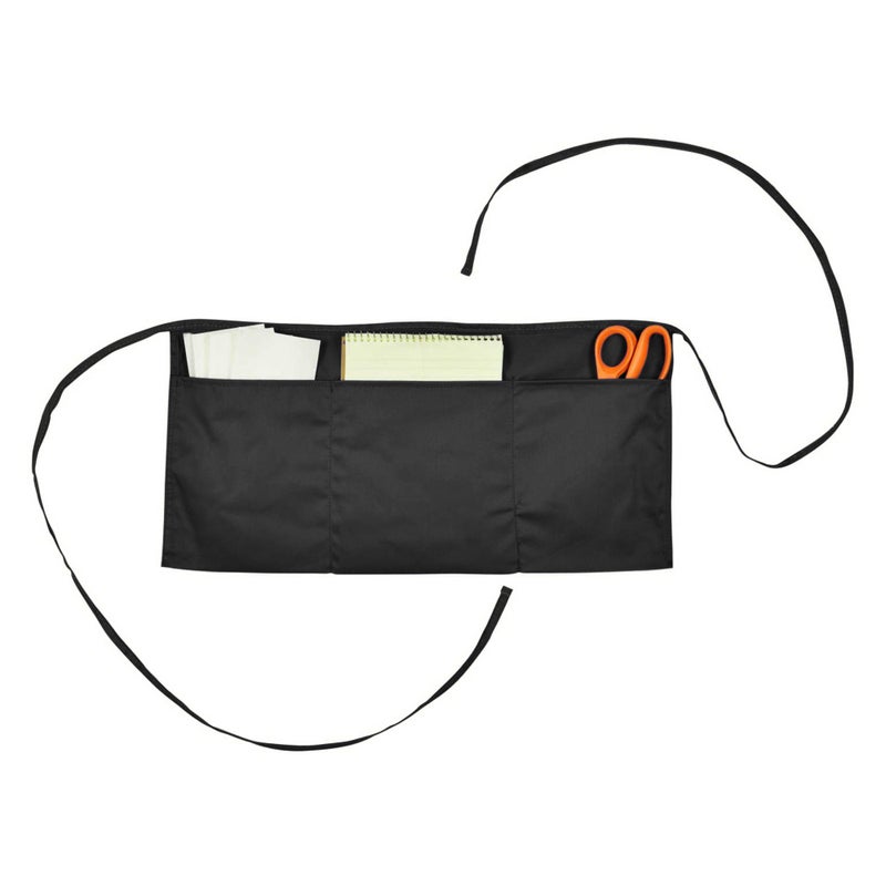 DALIX Waist Aprons Commercial Restaurant Home Bib Spun Poly Cotton Kitchen (3 Pockets) in Black - Image 3